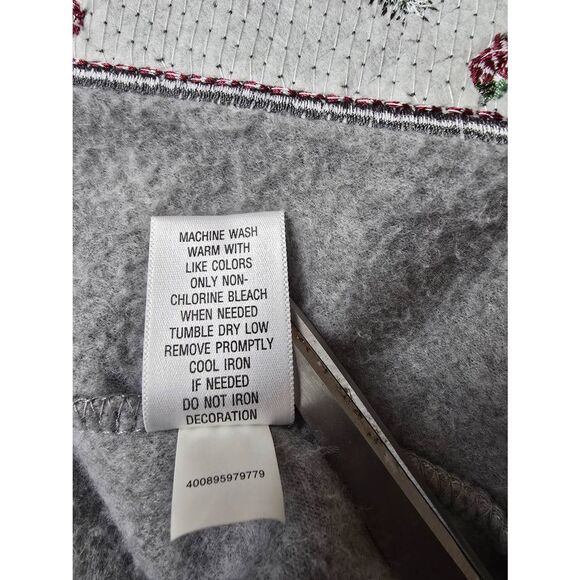 Croft & Barrow Cardigan Sz L Gray Patchwork - Picture 8 of 9